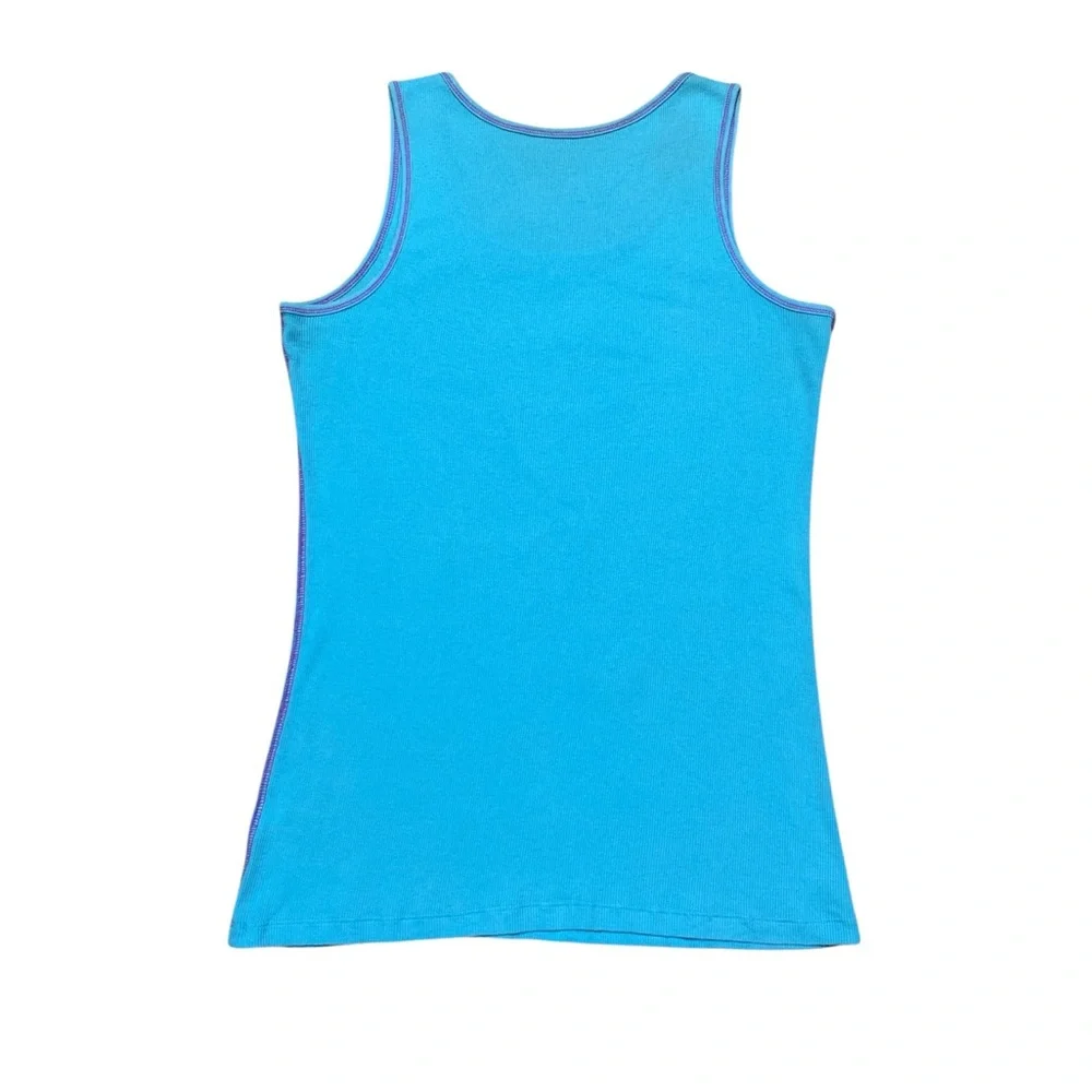 Justice Tank Top Girls 20 Casual Blue Glitter Love To Be Happy Sleeveless Shirt